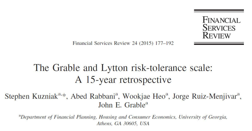 Grable and Lytton Risk-Tolerance Questionnaire - Take the Quiz for an immediate score.